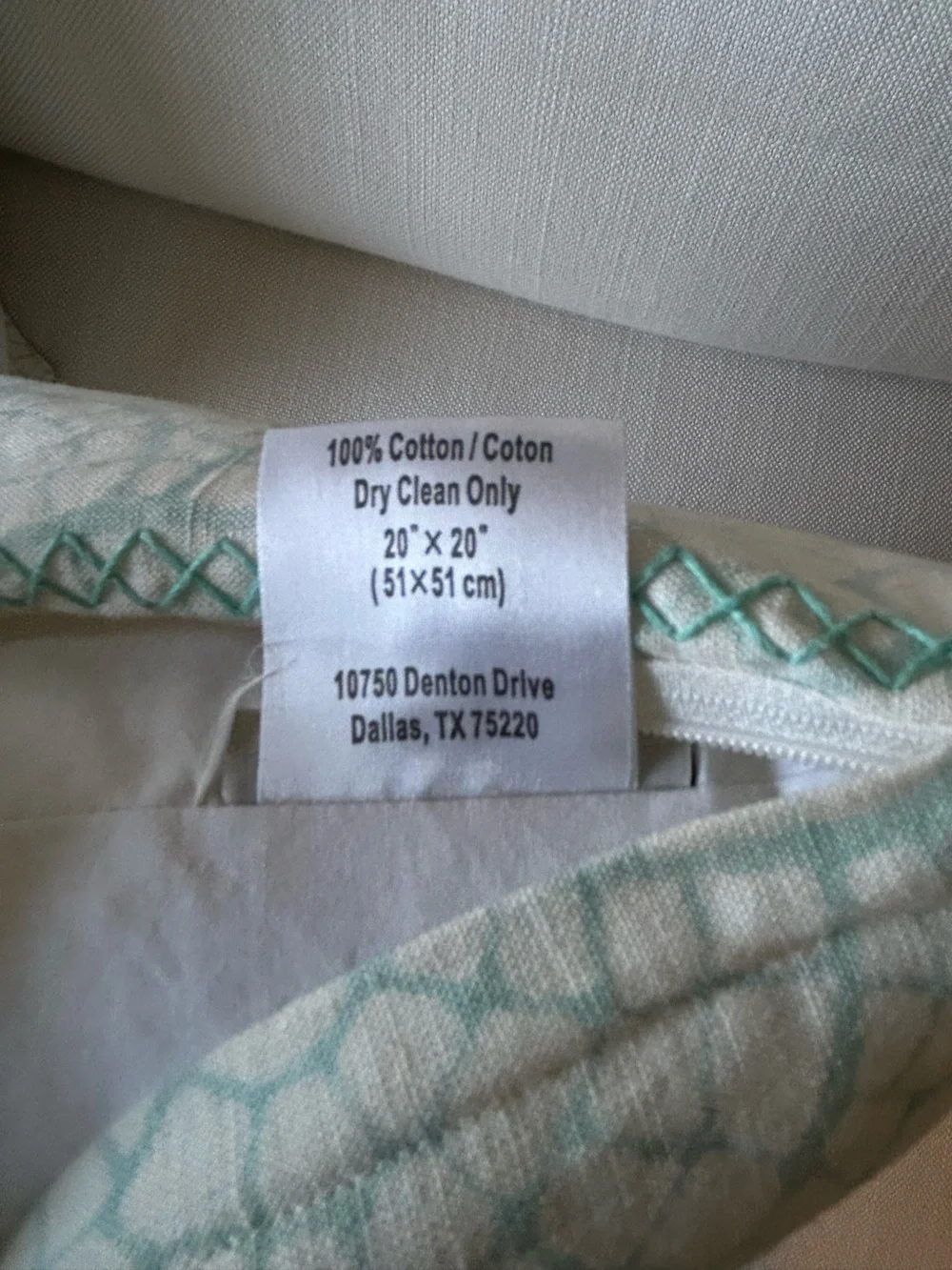 JOHN ROBSHAW TEXTILES Embroidered Pillow with Down Insert
